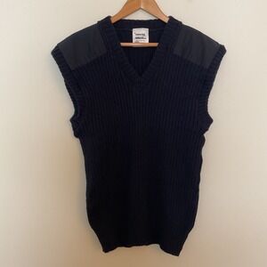 Galls The Commando Sweater Vest 100% Wool Mens L Navy Blue United Kingdom Made